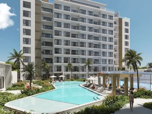alberca central de real aurora residencial playa del carmen - Plalla Real Estate