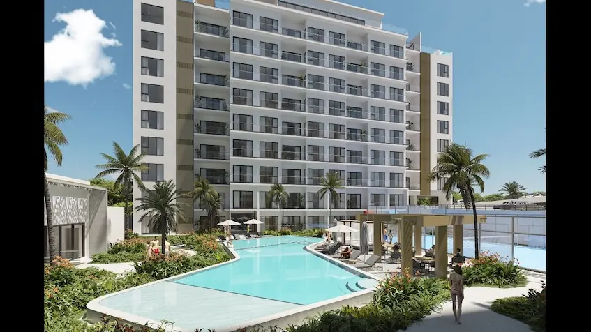 alberca central de real aurora residencial playa del carmen - Plalla Real Estate