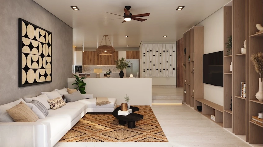 Sala con TV 1 Villas Leembal Playa del Carmen