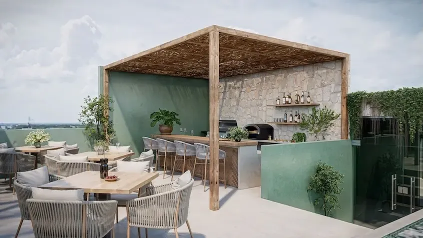 Asador rooftop en Ayana Residences Playa del Carmen