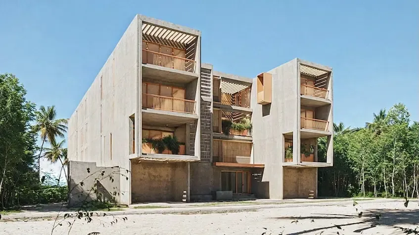 Fachada trasera en Maranta Bahia soliman Tulum