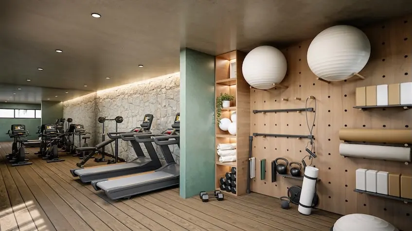 Rooftop con gimnasio en Ayana Residences Playa del Carmen
