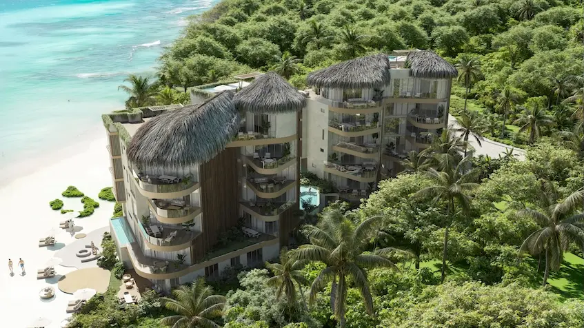 Aerial view Naomi Beach Playa del Carmen