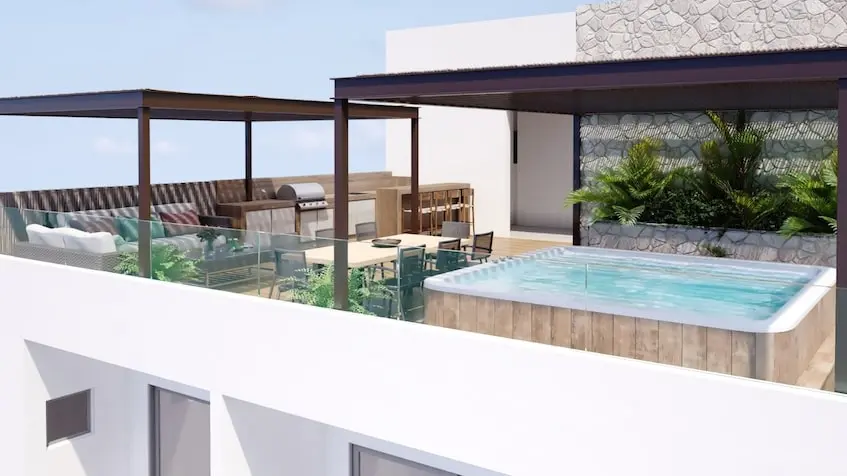Alberca en Costalina Residences Playa del Carmen