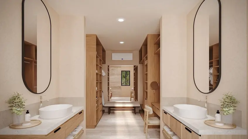Baño principal en Nubba Residencial Playa del Carmen