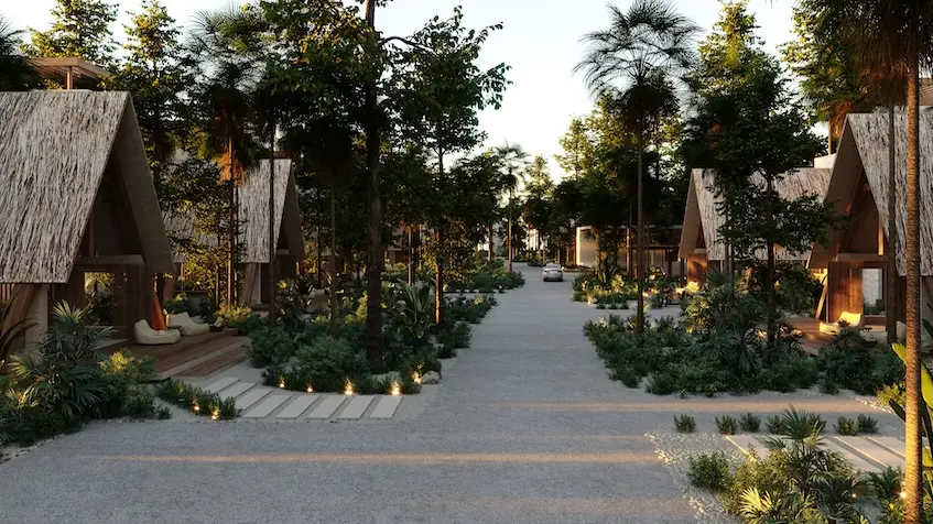 Casas calles en Mayakana Residences Bacalar
