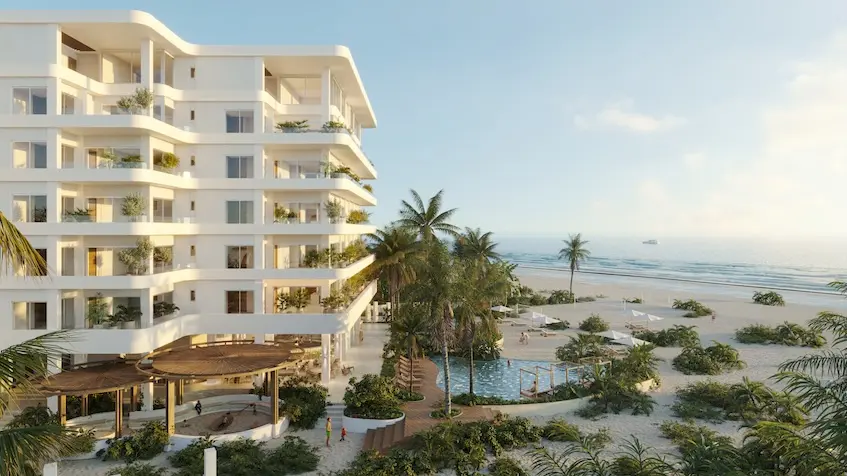 Fachada aerea Mar Bello en San Benito Yucatán