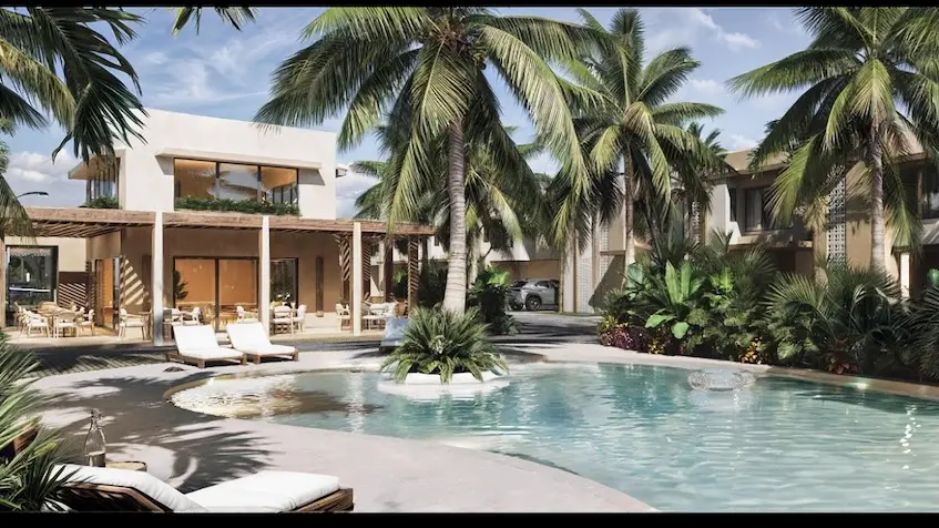 Fachada frontal en Nubba Residencial Playa del Carmen
