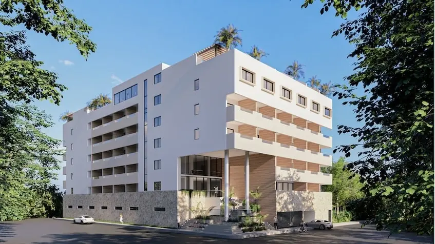 Fachada frontal en Via 55 Playa del Carmen