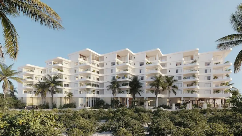 Fachada principal de Mar Bello en San Benito Yucatán