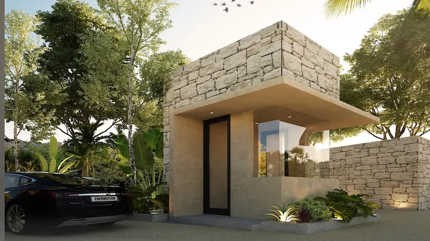 Front gate en Mayakana Residences Bacalar