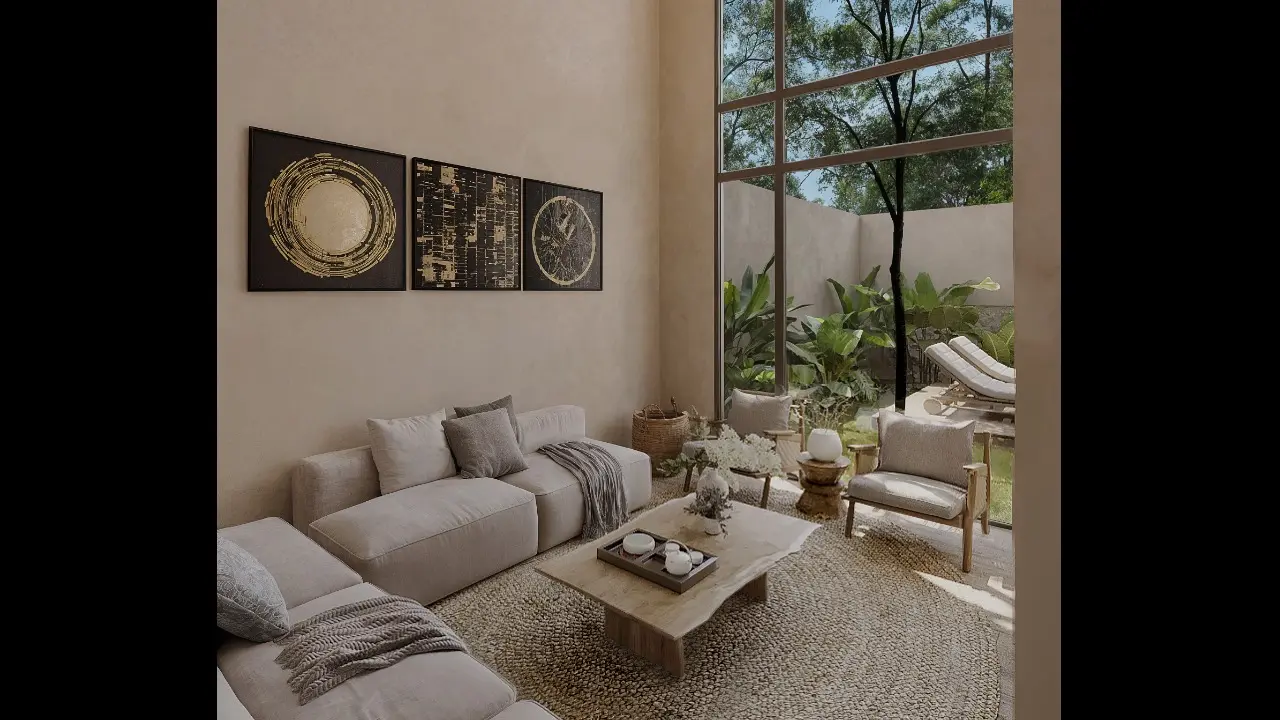 Sala de estar en Casa Selva Zama Ahimsa Tulum