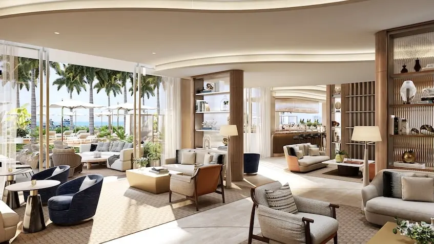 Lounge panorama One Laguna Residences Cancún