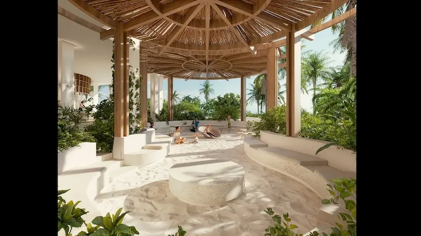 Palapa playa en Mar Bello en San Benito Yucatán