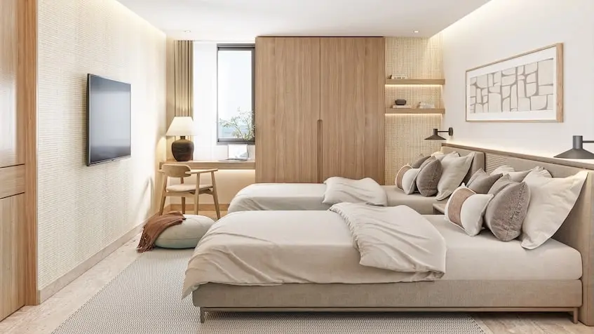 Recámara doble en Cuore Cumbres Cancun