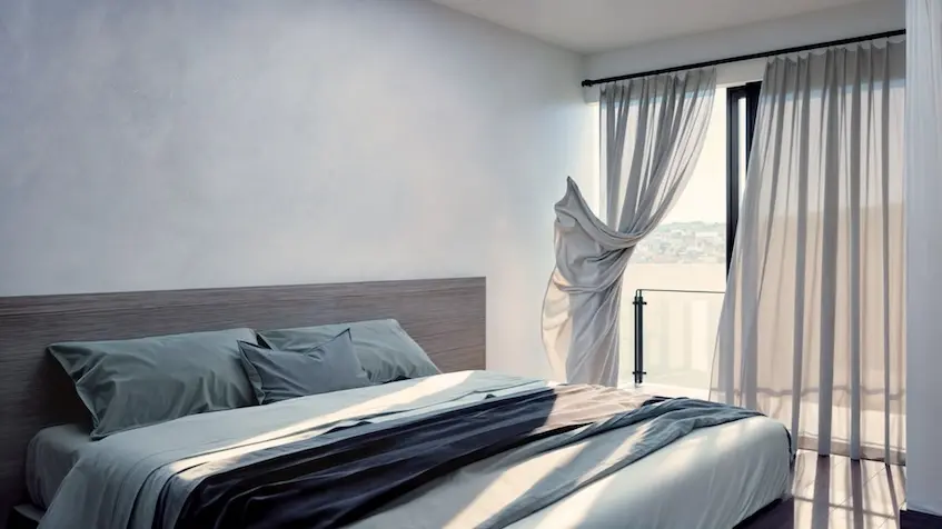Recámara principal luz natural Residencial Sense en Cancun