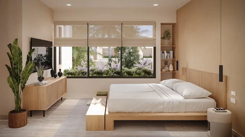 Recamara principal en Nubba Residencial Playa del Carmen