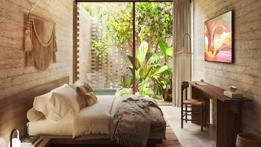 Recamara vista alberca de Valentina Tulum