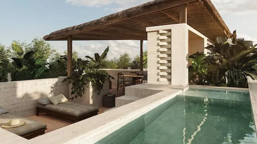 Rooftop alberca de Valentina Tulum
