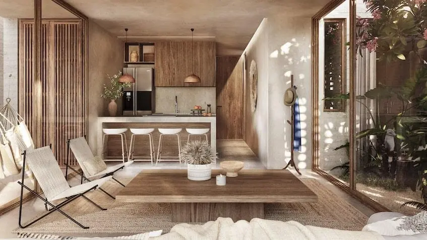 Sala cocina natural de Valentina Tulum