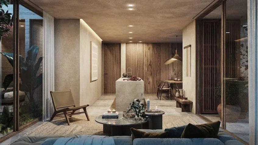 Sala interior de lujo de Valentina Tulum