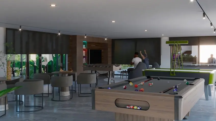 Sala de juegos en Lumara Residencial Playa del Carmen