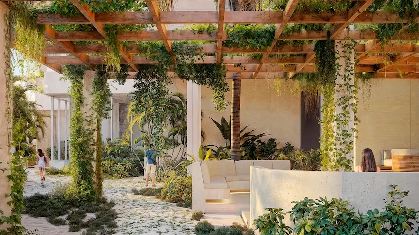 Sala recepción de Mar Bello en San Benito Yucatán