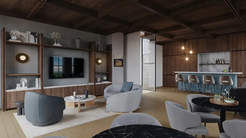 Skylounge con mesas en Casa mitos merida