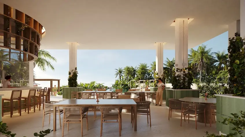 Terraza bar en Mar Bello en San Benito Yucatán