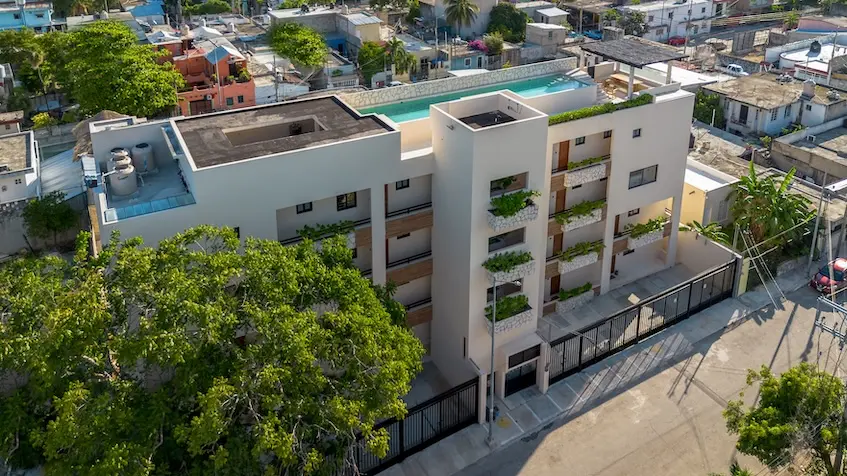 Vista aerea fachada Punta Kaan Playa del Carmen