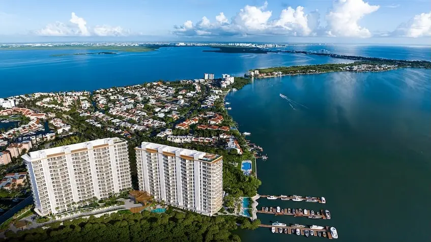 Vista aerea en One Laguna Residences Cancún