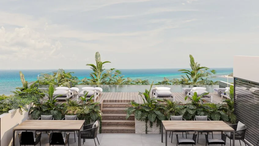 Vista al mar en rooftop Nikki Ocean Playa del Carmen