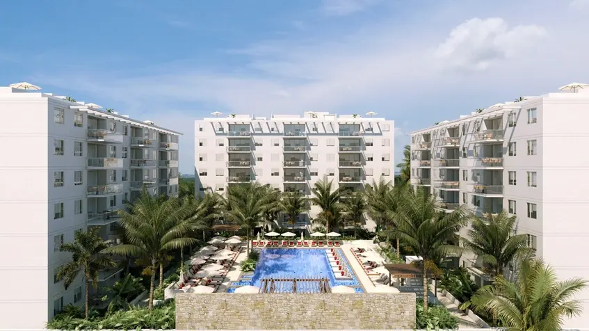 Vista semi-aerea en Alzia Residencial Cancun