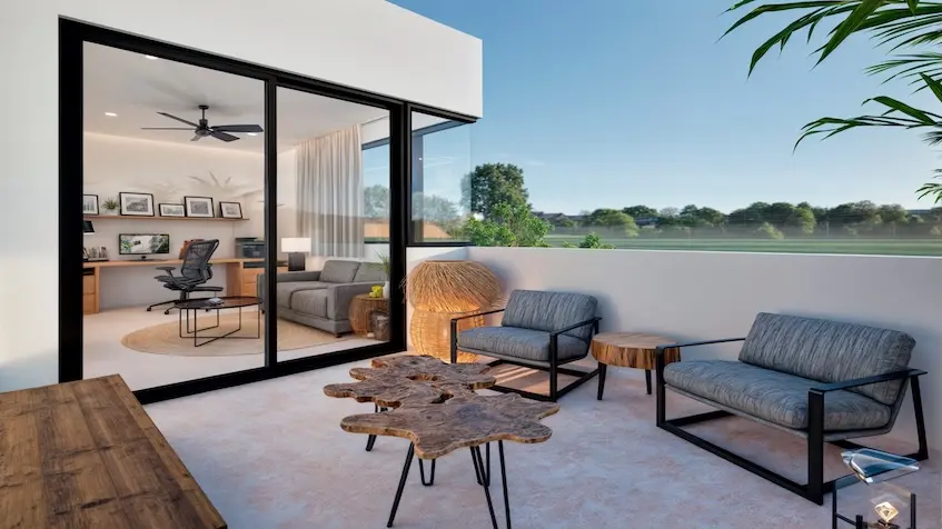 Terraza estudio Casa Ciudad Mayakoba Playa del Carmen