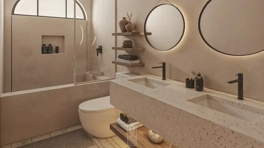 Master bathroom at Kanta Villas Tulum