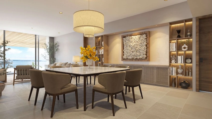 Dining room at Azurea Marina Residential Cancun