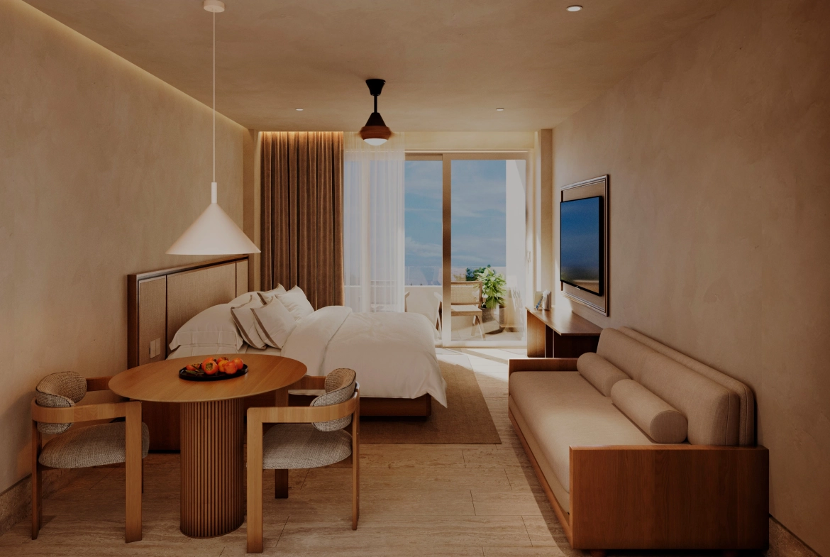 Estudio interior en Athalia Condos Playa del Carmen