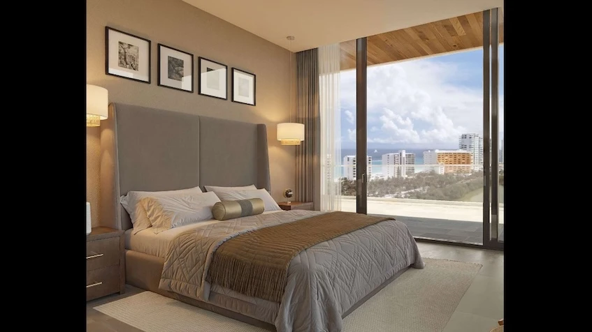 Interior bedroom at Azurea Marina Residential Cancun