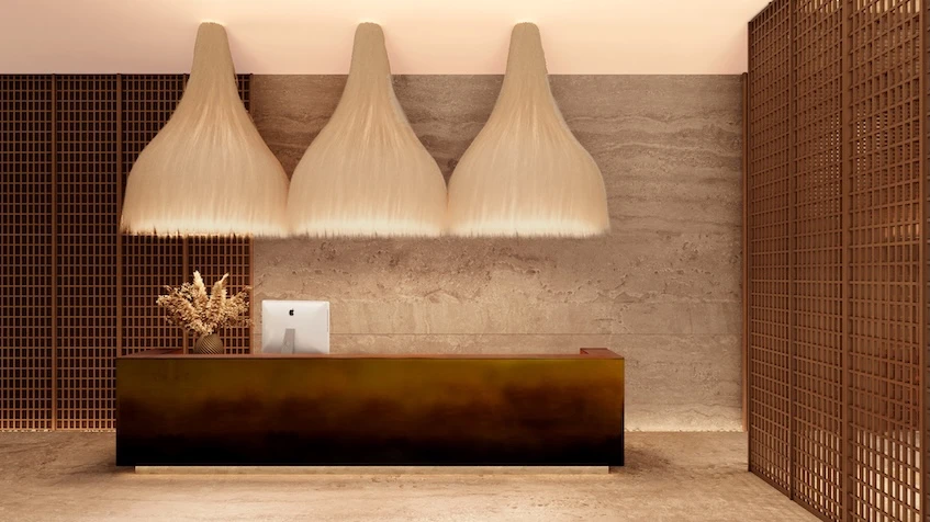 Lobby en Athalia Condos Playa del Carmen