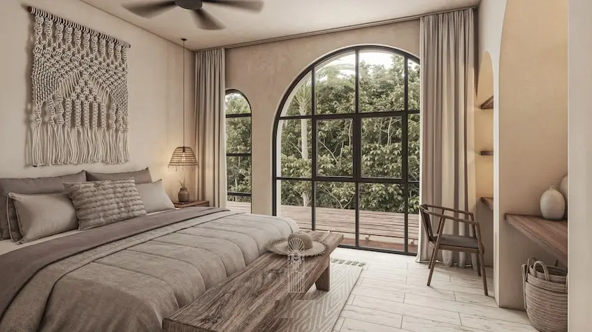 Balcony bedroom at Kanta Villas Tulum