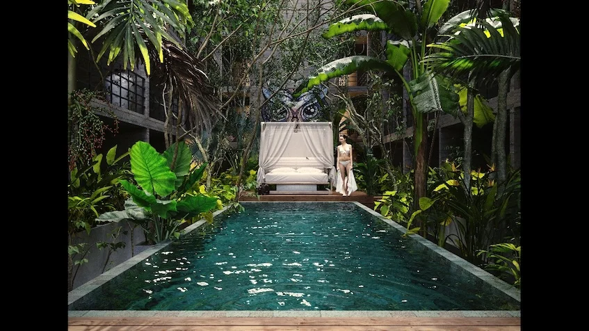 Alberca en Bojo Luxury Residences Playa del Carmen