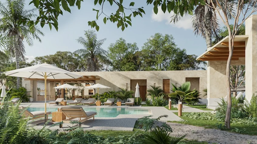 Casa club con piscina en Kulkana Cancun