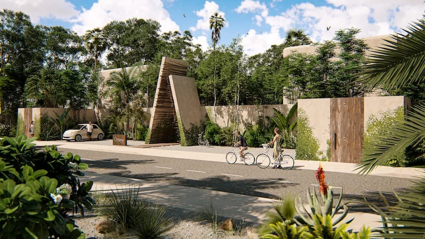 Entrada principal en Villas Ossana Tulum