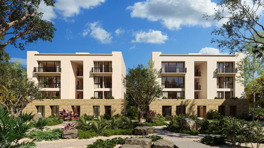 Fachada frontal departamento Kulkana Cancun