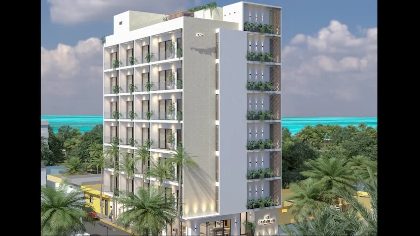 Façade avec vue sur la mer Portofino Playa del Carmen