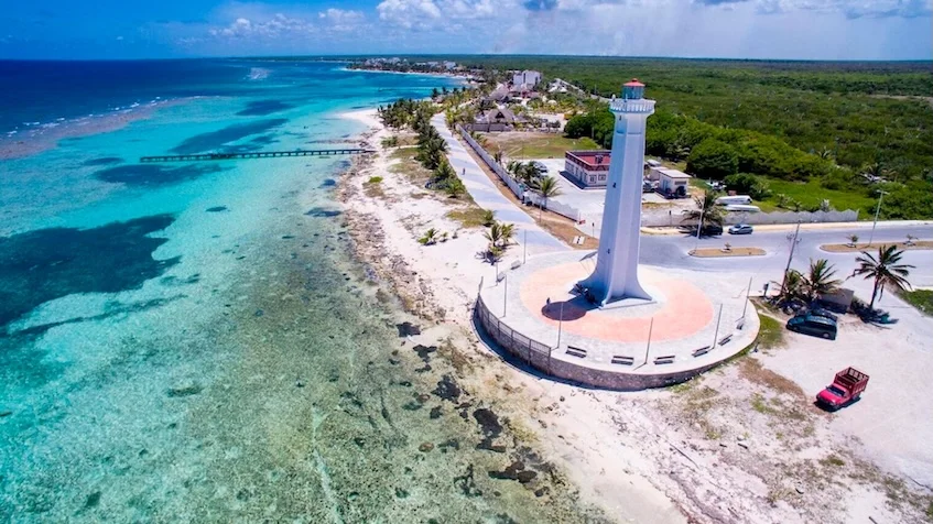 Paraiso Mahahual faro vista aerea