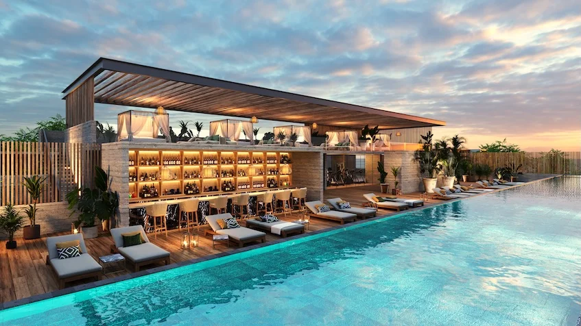 Rooftop Alberca en Bojo Luxury Residences Playa del Carmen