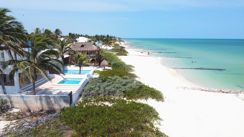 Semi-aerial view of Villas Kikal Chelem Yucatán