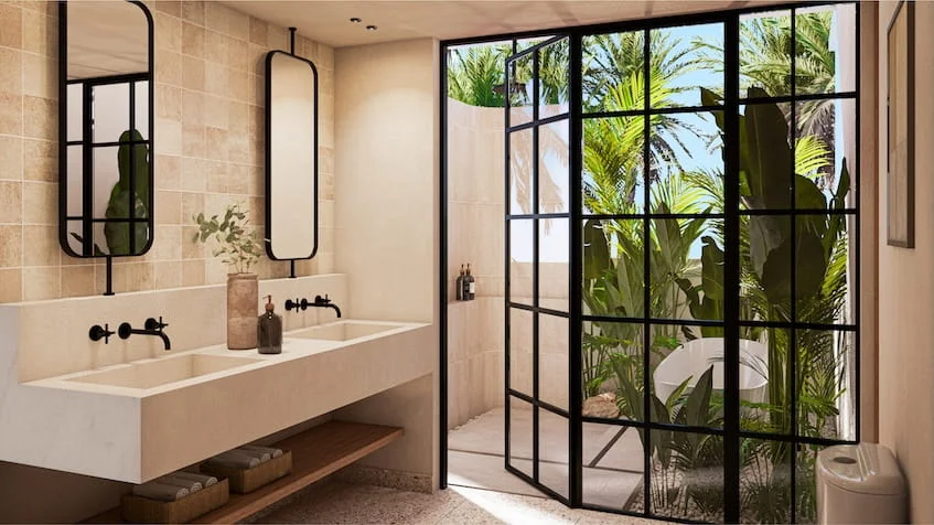 Baño en Yutori Residences Bacalar