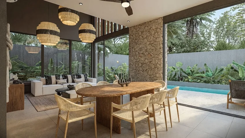 Casa Alma comedor en Nonai Villas Tulum